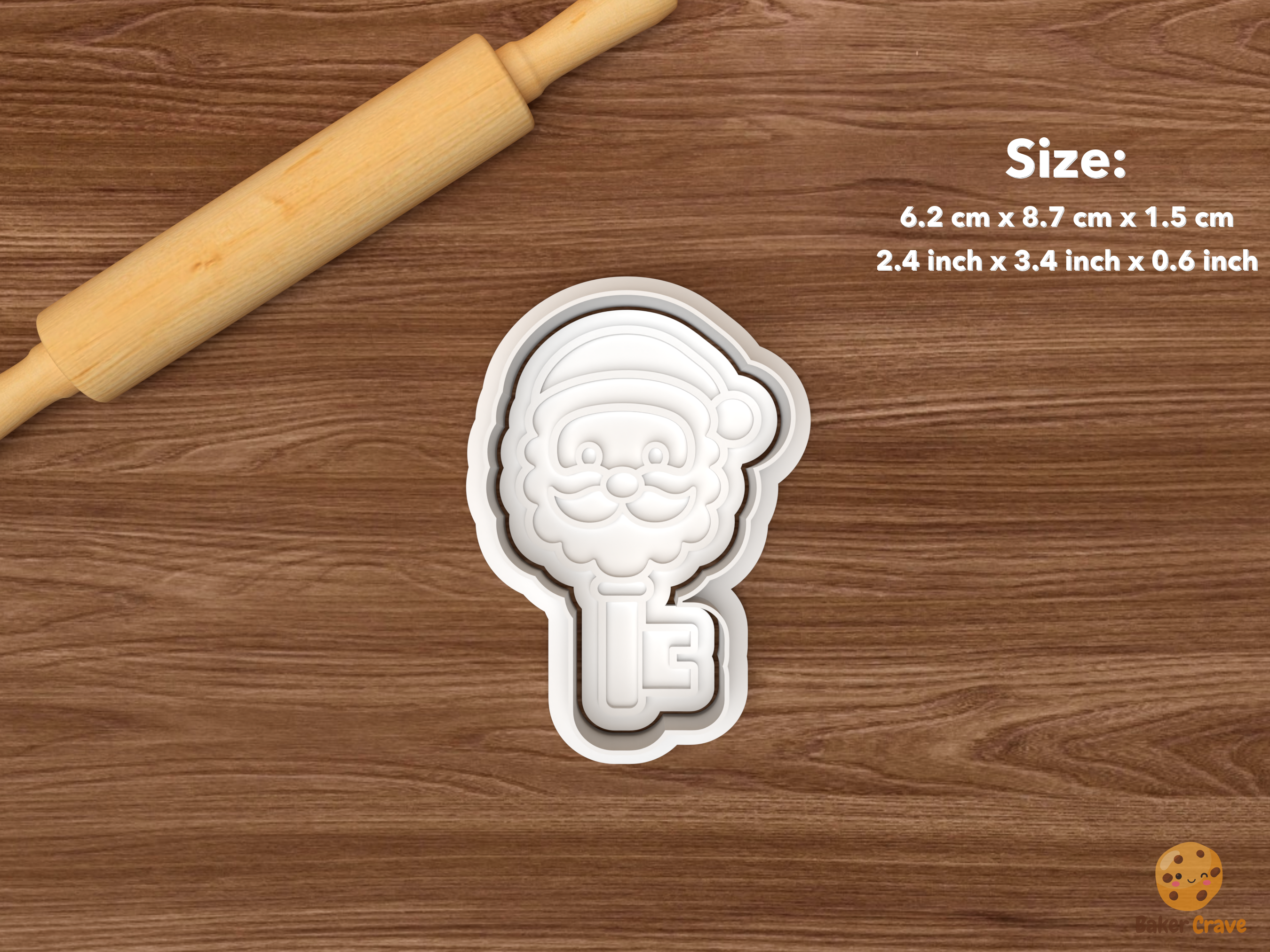 Santa Key Tradition Cookie Cutter Set STL File - single santa face