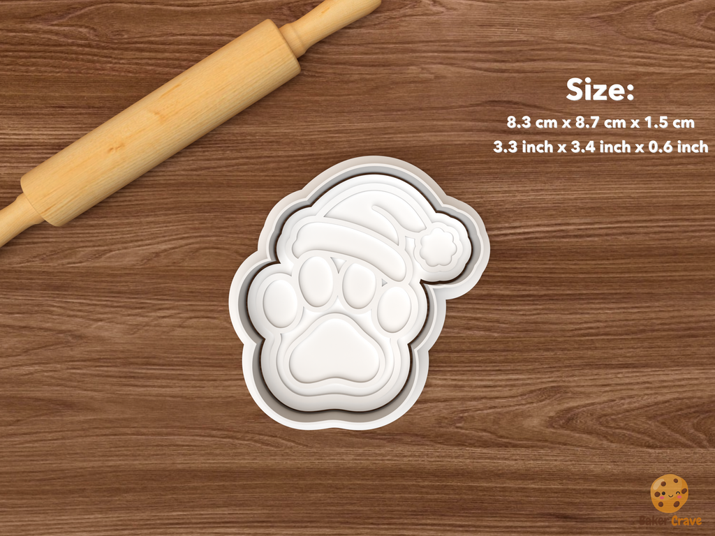 Santa Paws Cookie Cutter Set STL File