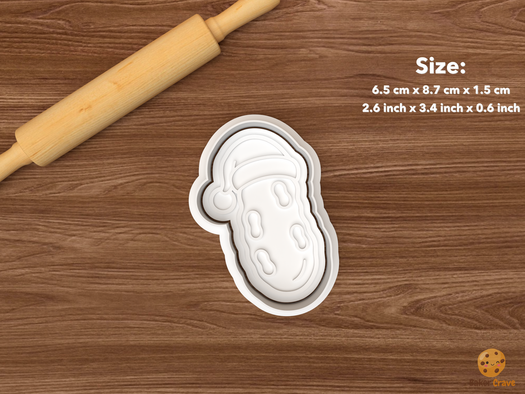 Christmas Pickle Hunt Cookie Cutter Set STL File - single santa hat pickle