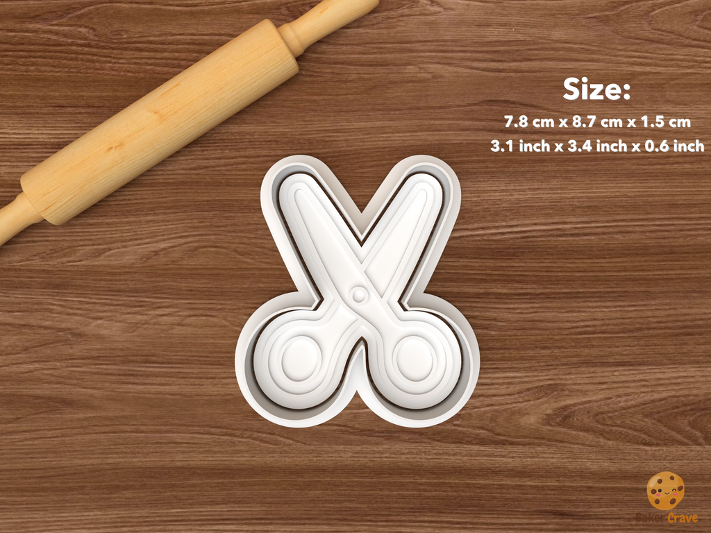 Hair Stylist Salon Cookie Cutter Set STL File - single scissors