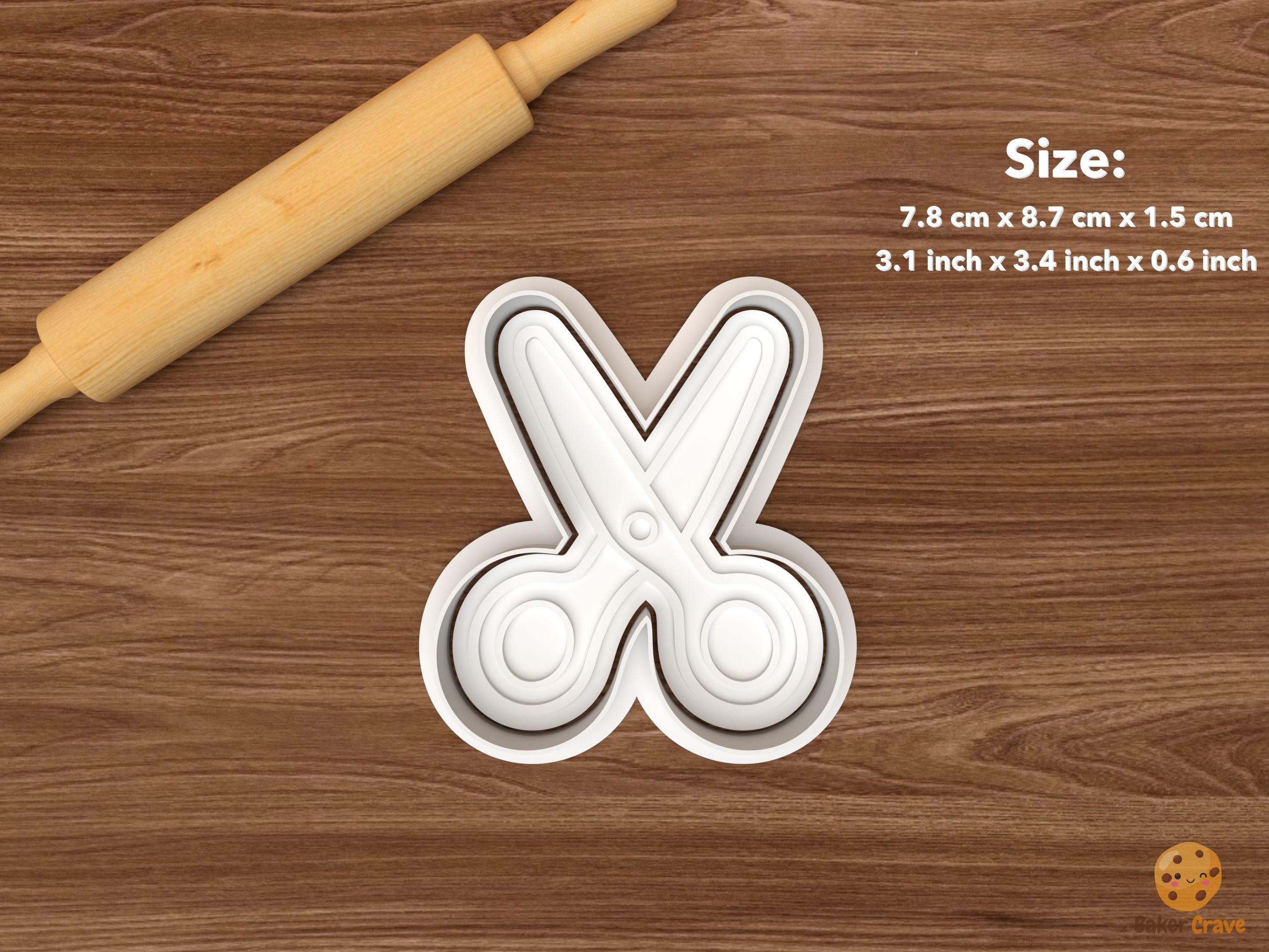 Hair Stylist Salon Cookie Cutter Set STL File - single scissors
