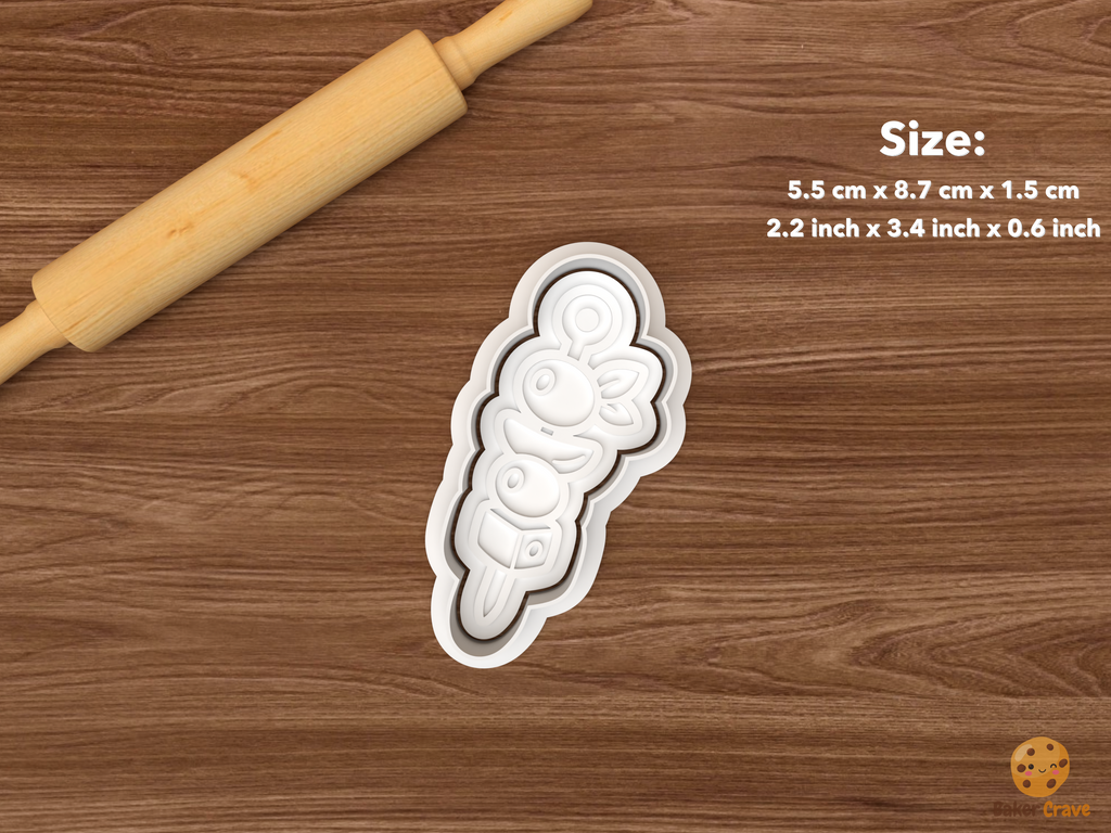 Asian Food Cookie Cutter Set STL File - single seafood skewer