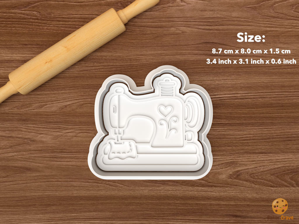 Sewing Quilting Cookie Cutter Set STL File - single sewing machine