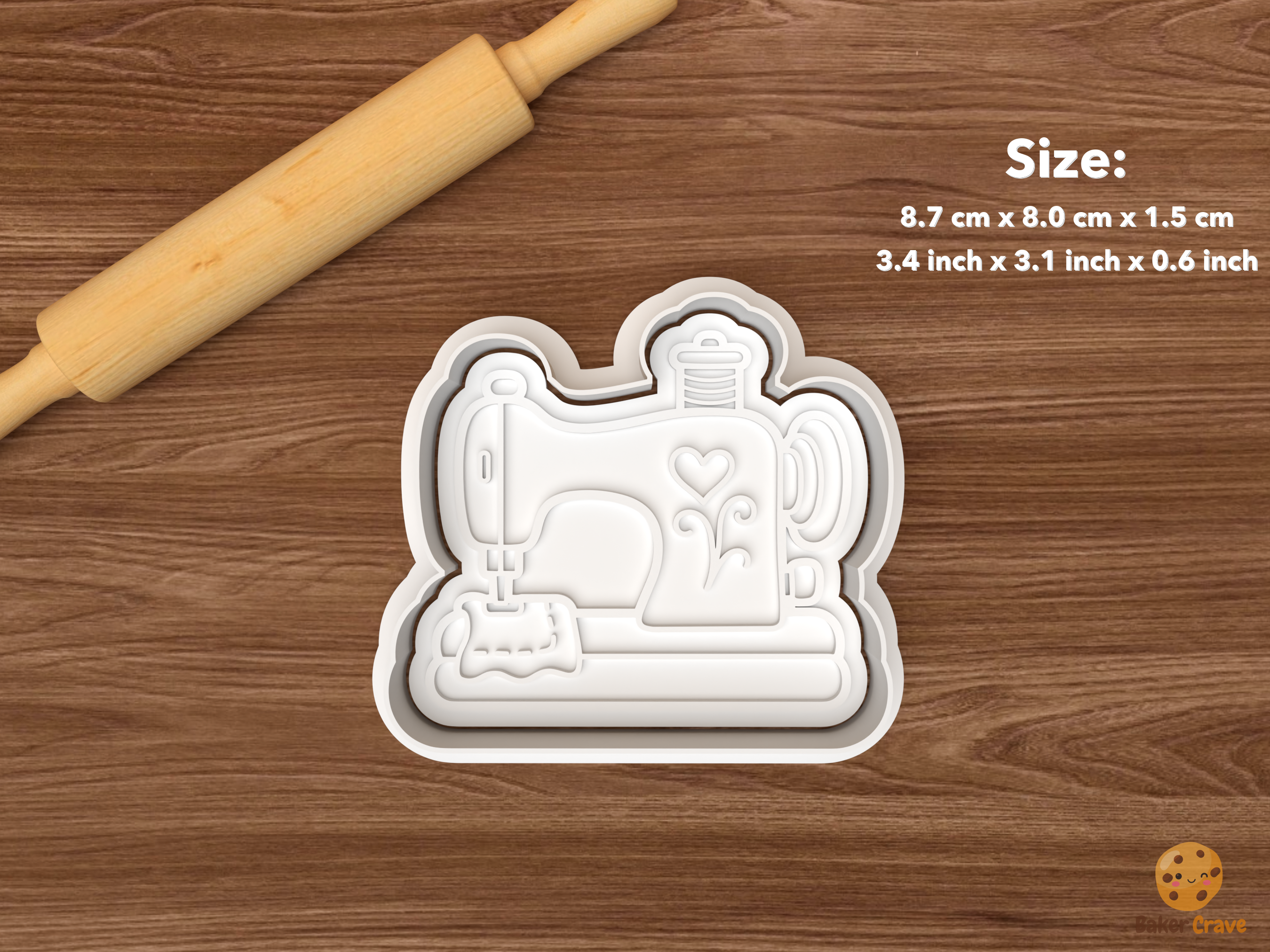 Sewing Quilting Cookie Cutter Set STL File - single sewing machine