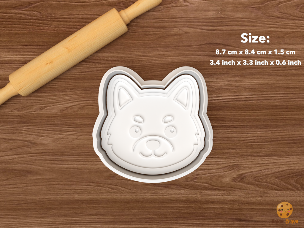Shiba Inu Cookie Cutter Set STL File - single shiba inu face