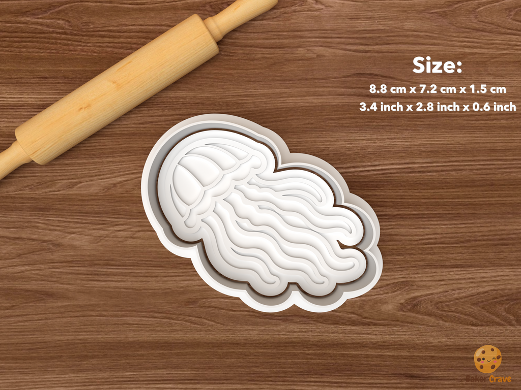 Jellyfish Cookie Cutter Set STL File - single side swimming jellyfish