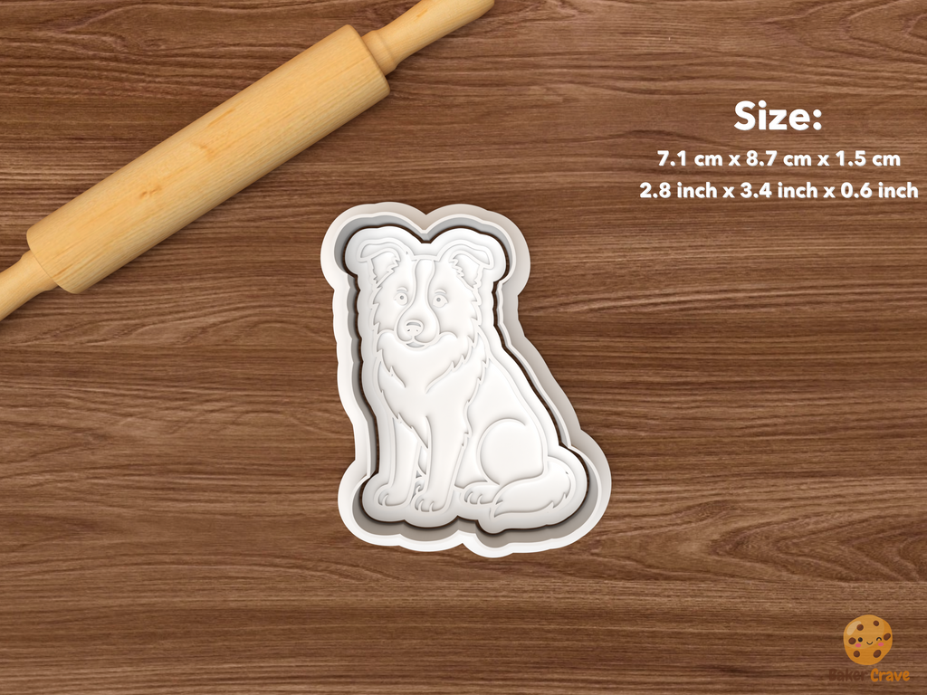 Border Collie Dog Cookie Cutter Set STL File - single sitting border collie dog