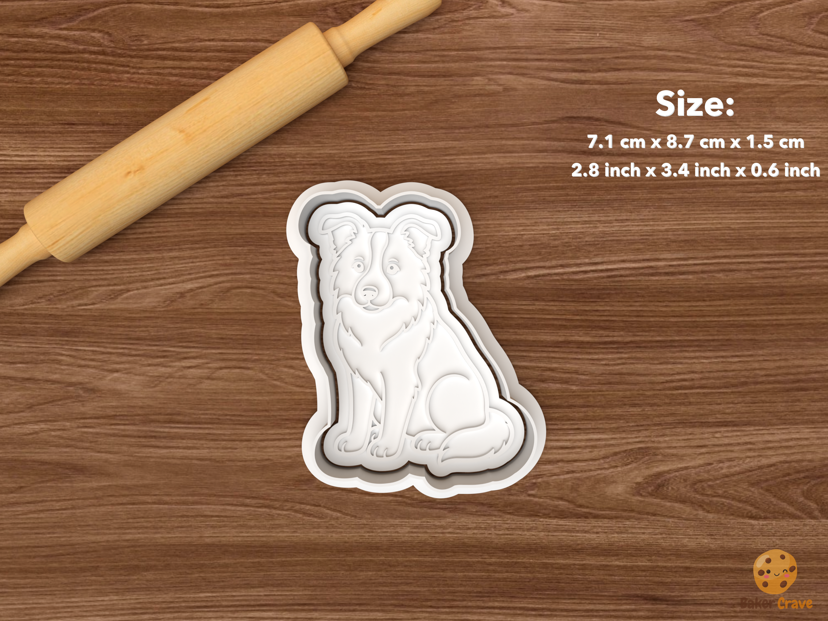 Border Collie Dog Cookie Cutter Set STL File - single sitting border collie dog