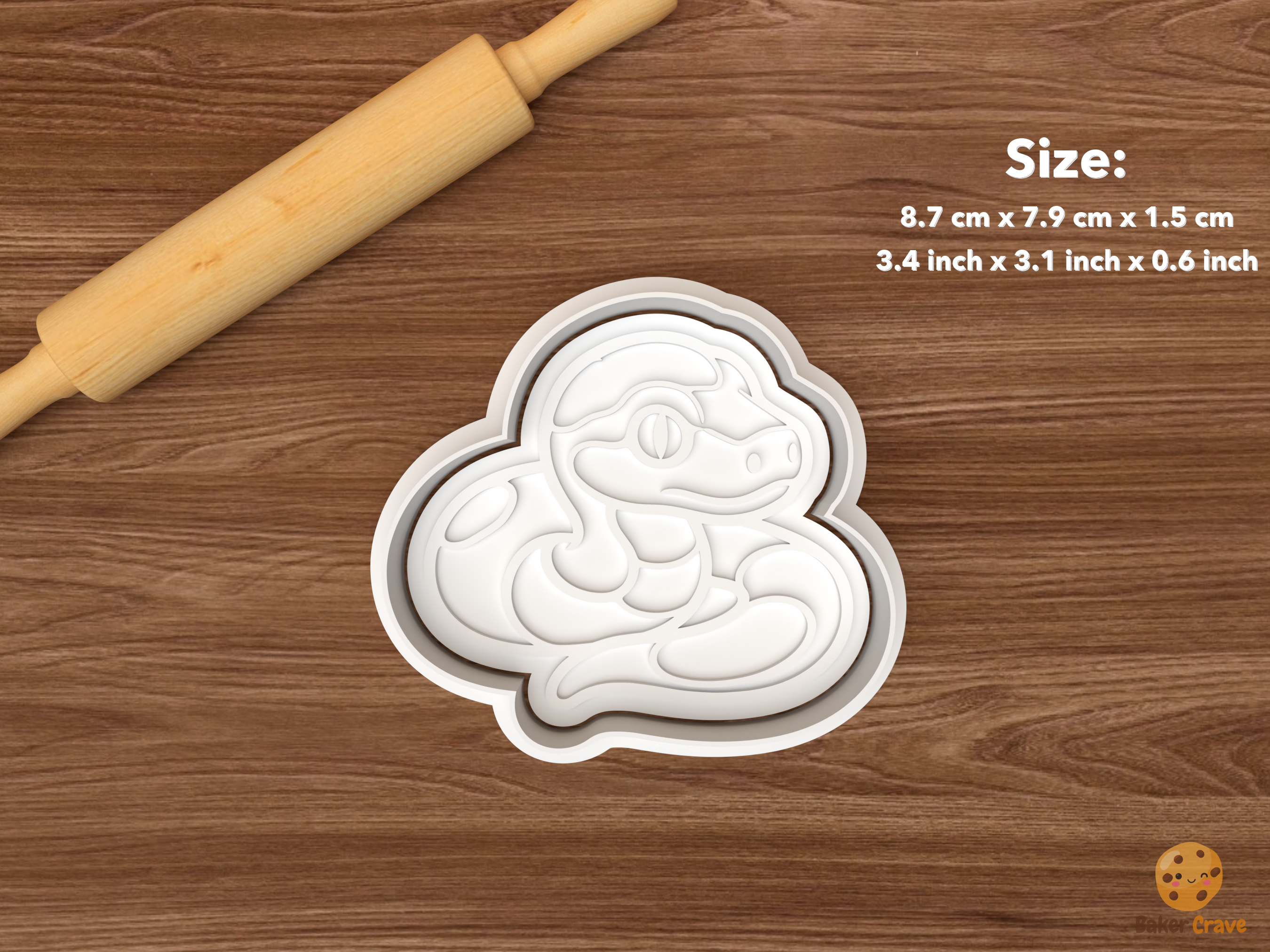 Snake Cookie Cutter Set STL File - single sitting coiled snake