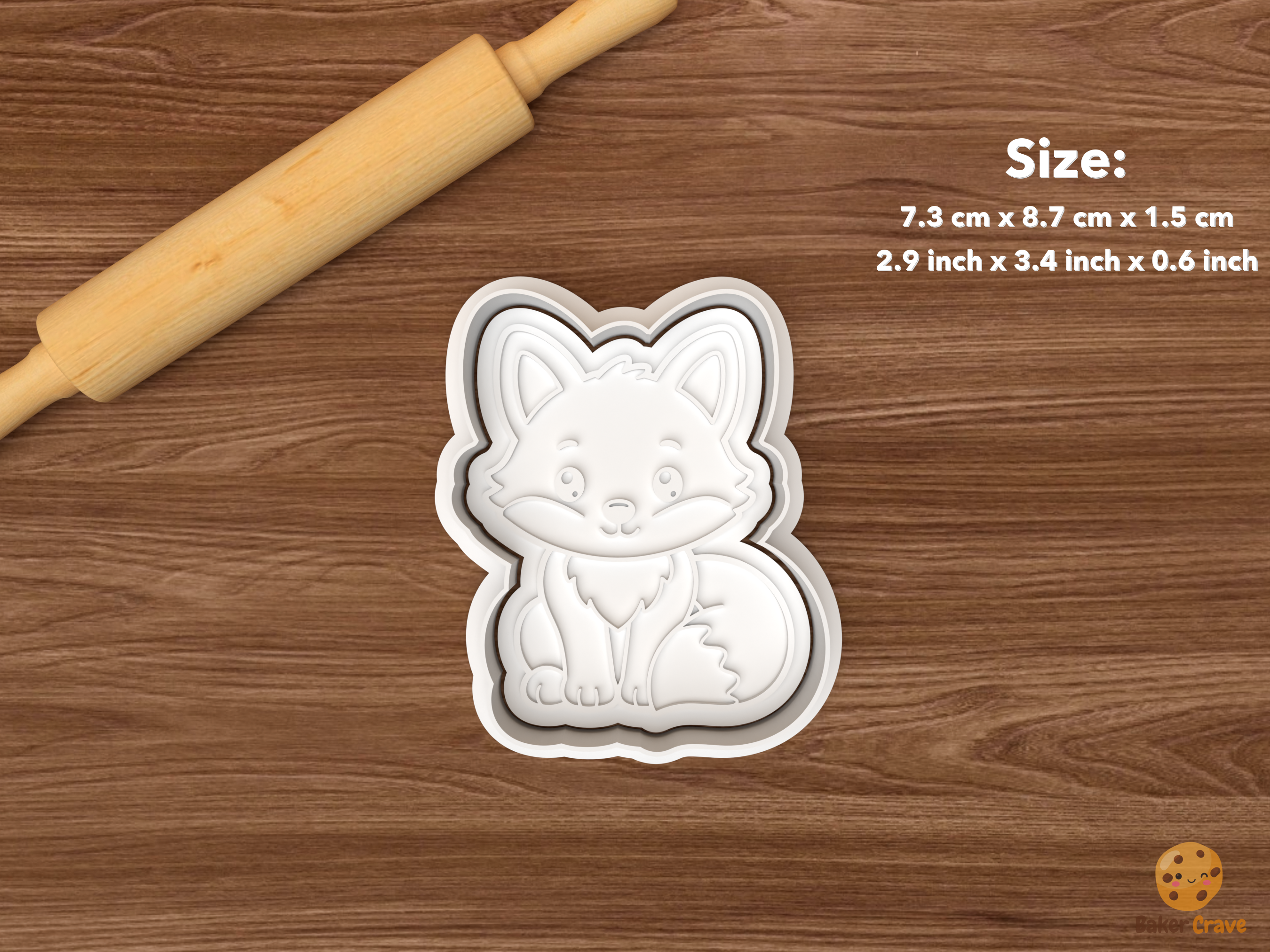 Fox Cookie Cutter Set STL File - single sitting fox