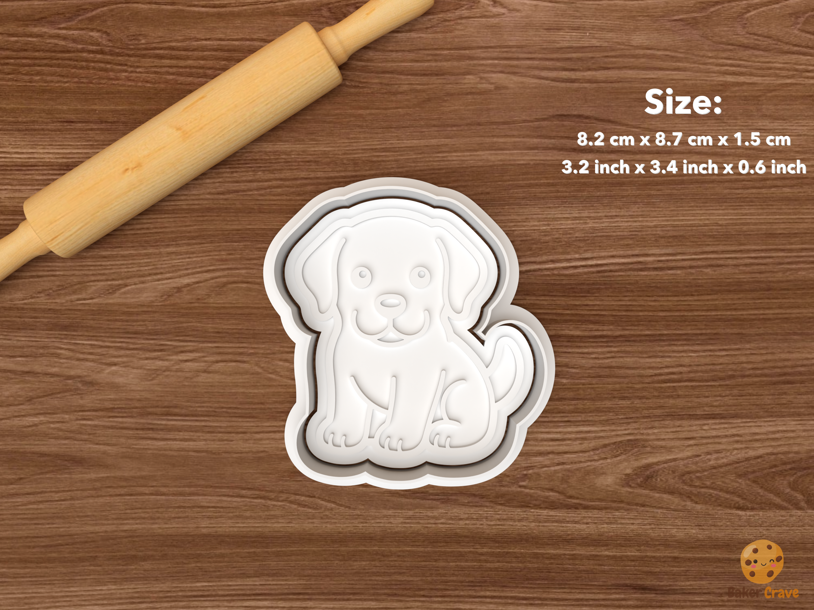 Labrador Retriever Cookie Cutter Set STL File - single sitting labrador puppy