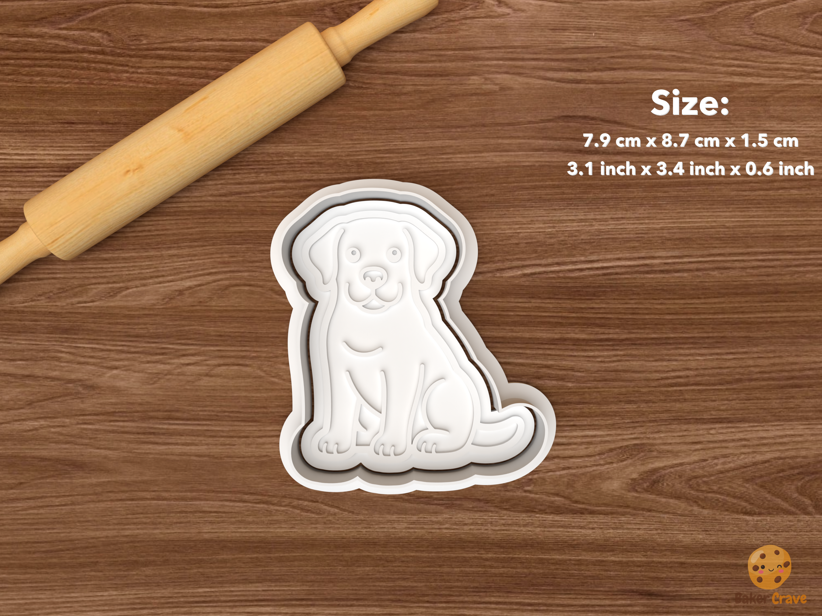 Labrador Retriever Cookie Cutter Set STL File - single sitting labrador retriever