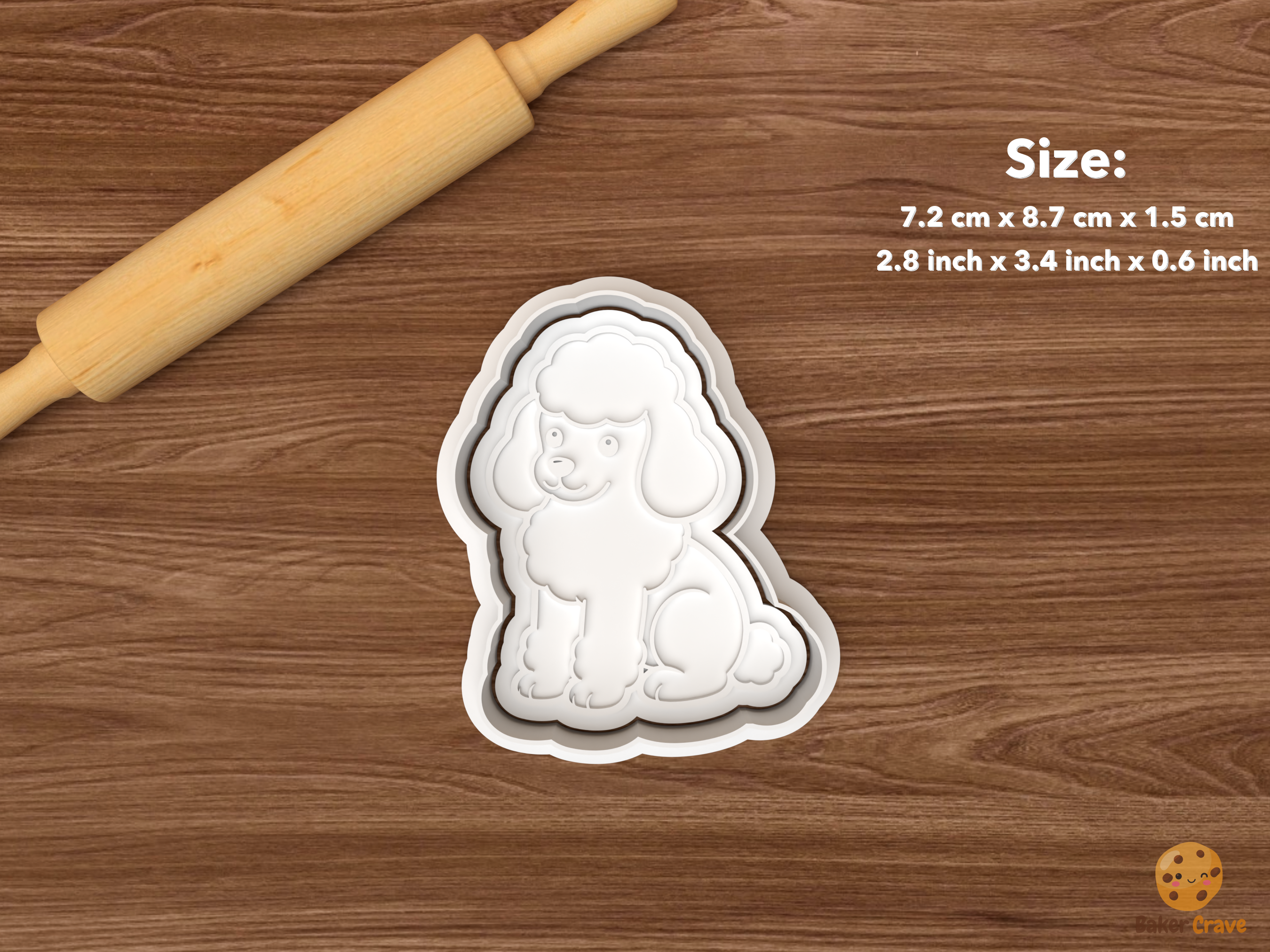Poodle Dog Cookie Cutter Set STL File - single sitting poodle dog