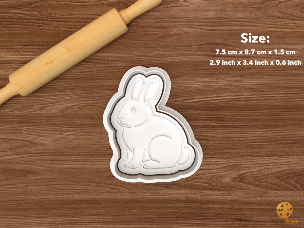 Pet Rabbit Cookie Cutter Set STL File - single sitting rabbit