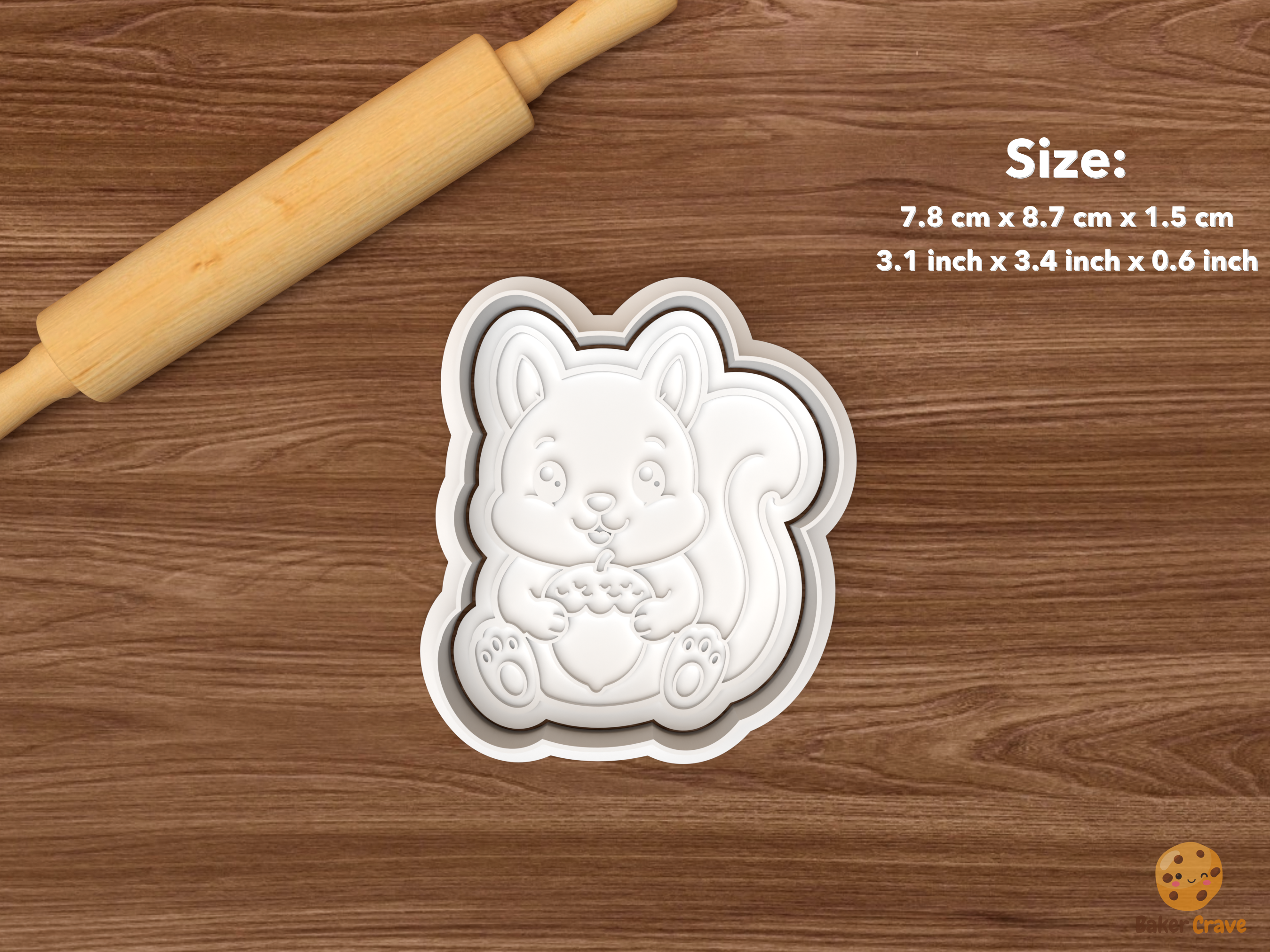 Squirrel Cookie Cutter Set STL File - single sitting squirrel