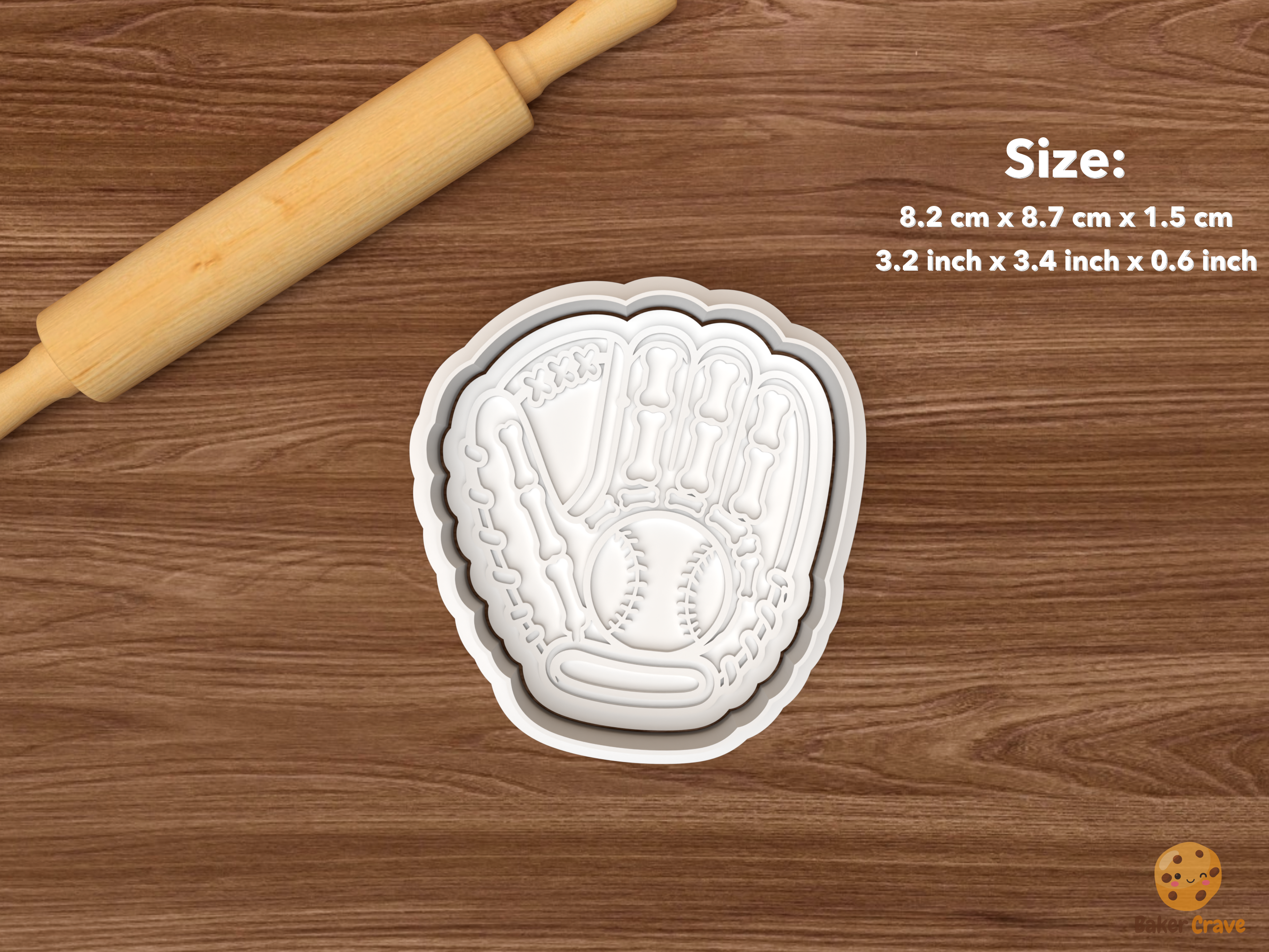 Halloween Softball Cookie Cutter Set STL File - single skeleton bone softball glove
