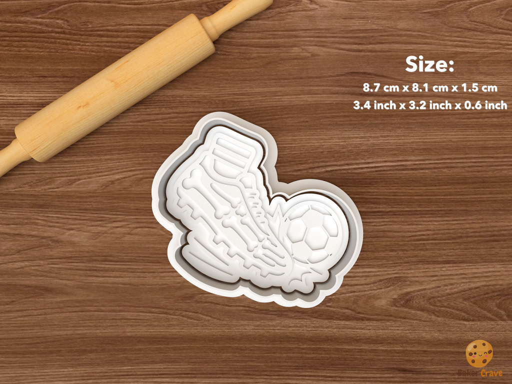 Halloween Soccer Cookie Cutter Set STL File - single skeleton soccer cleat kicking ball