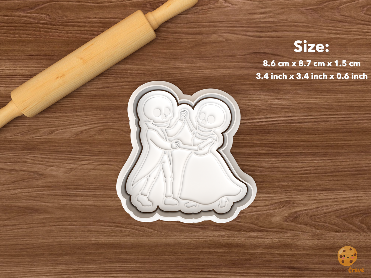 Halloween Wedding Couple Cookie Cutter Set STL File