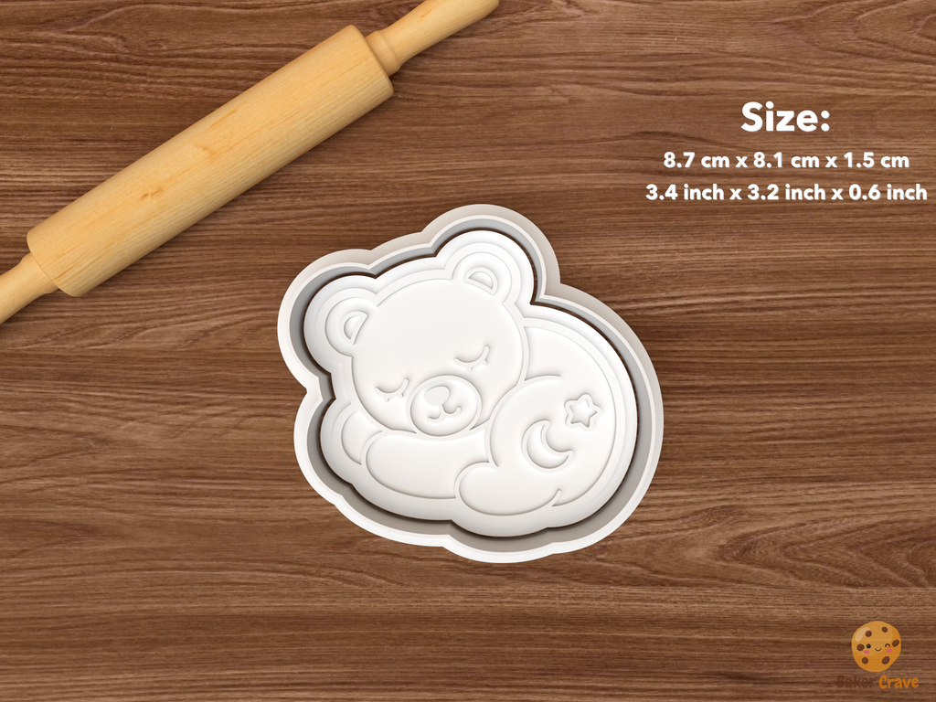 Sweet Dreams Baby Cookie Cutter Set STL File - single sleeping bear