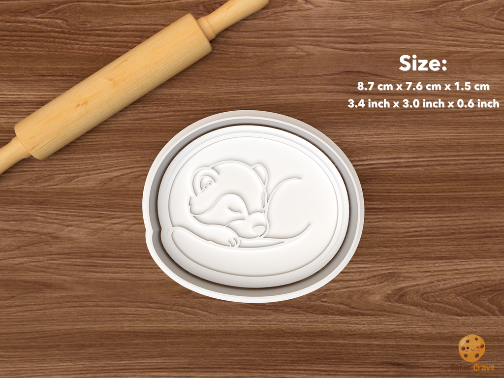Ferret Cookie Cutter Set STL File - single sleeping ferret