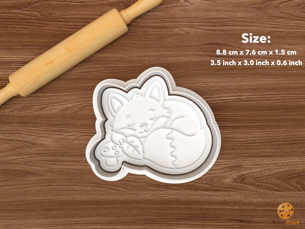 Fox Cookie Cutter Set STL File - single sleeping fox