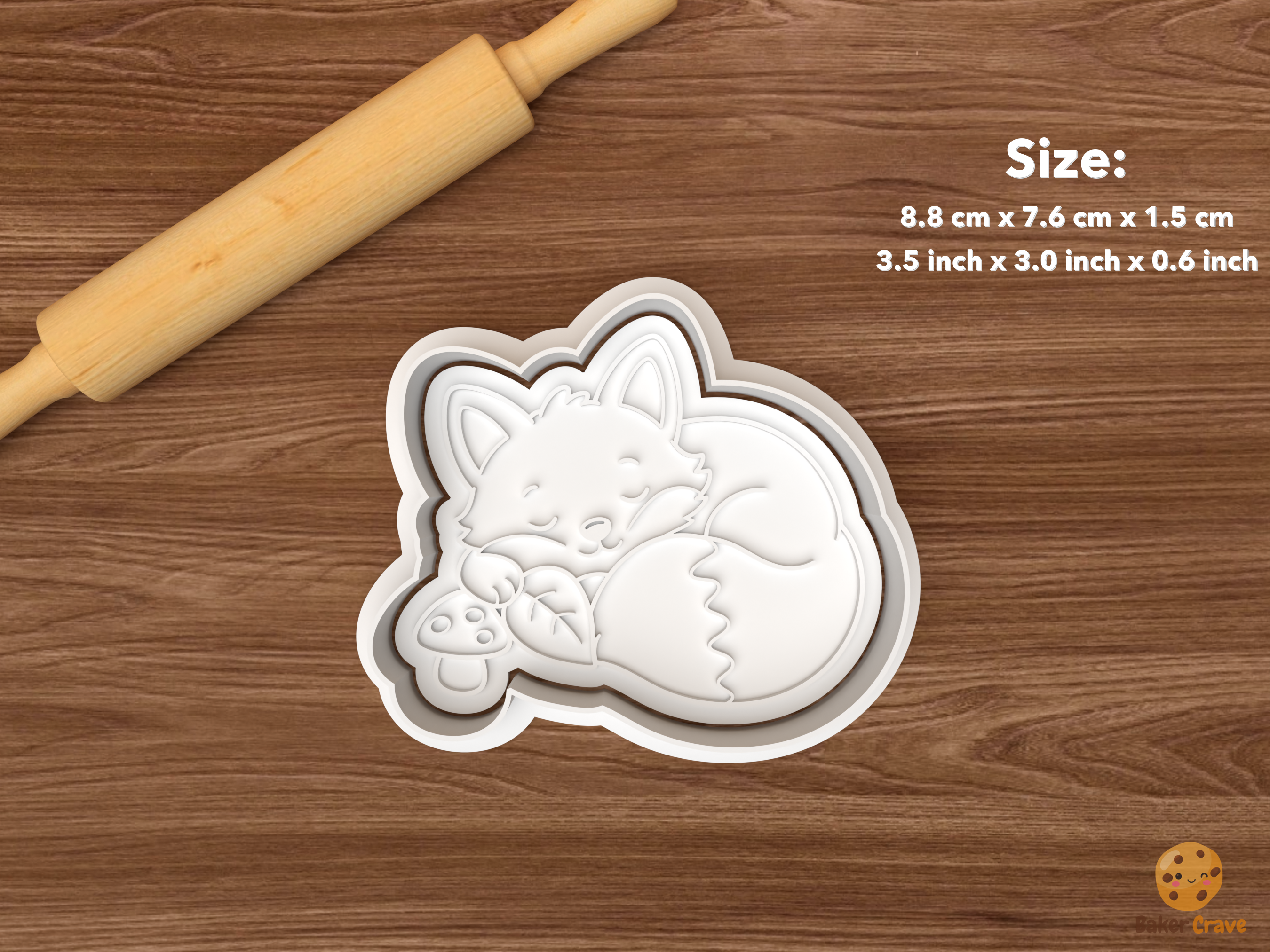 Fox Cookie Cutter Set STL File - single sleeping fox