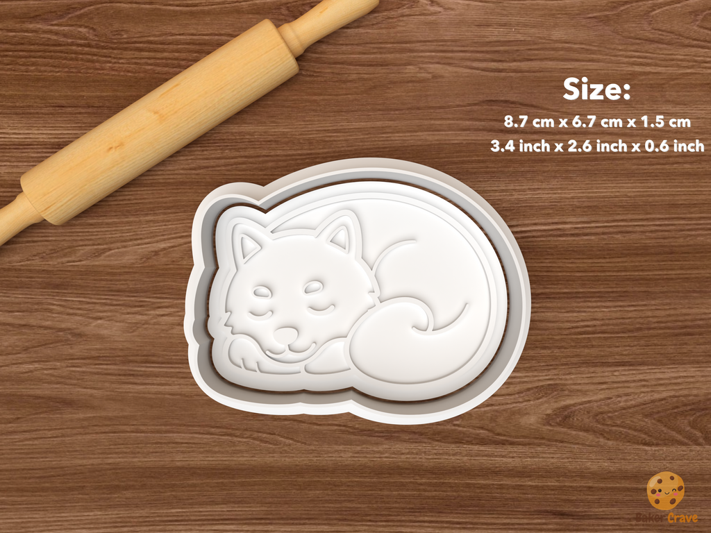 Shiba Inu Cookie Cutter Set STL File - single sleeping shiba inu