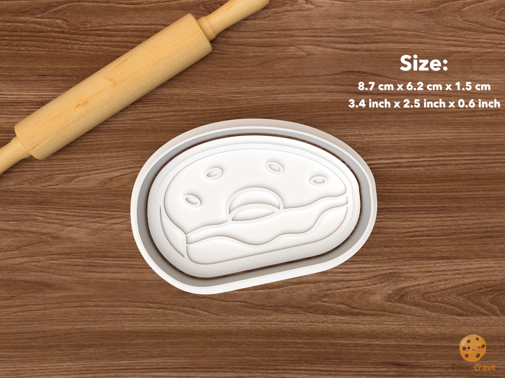 Bagel Brunch Cookie Cutter Set STL File - single sliced bagel half