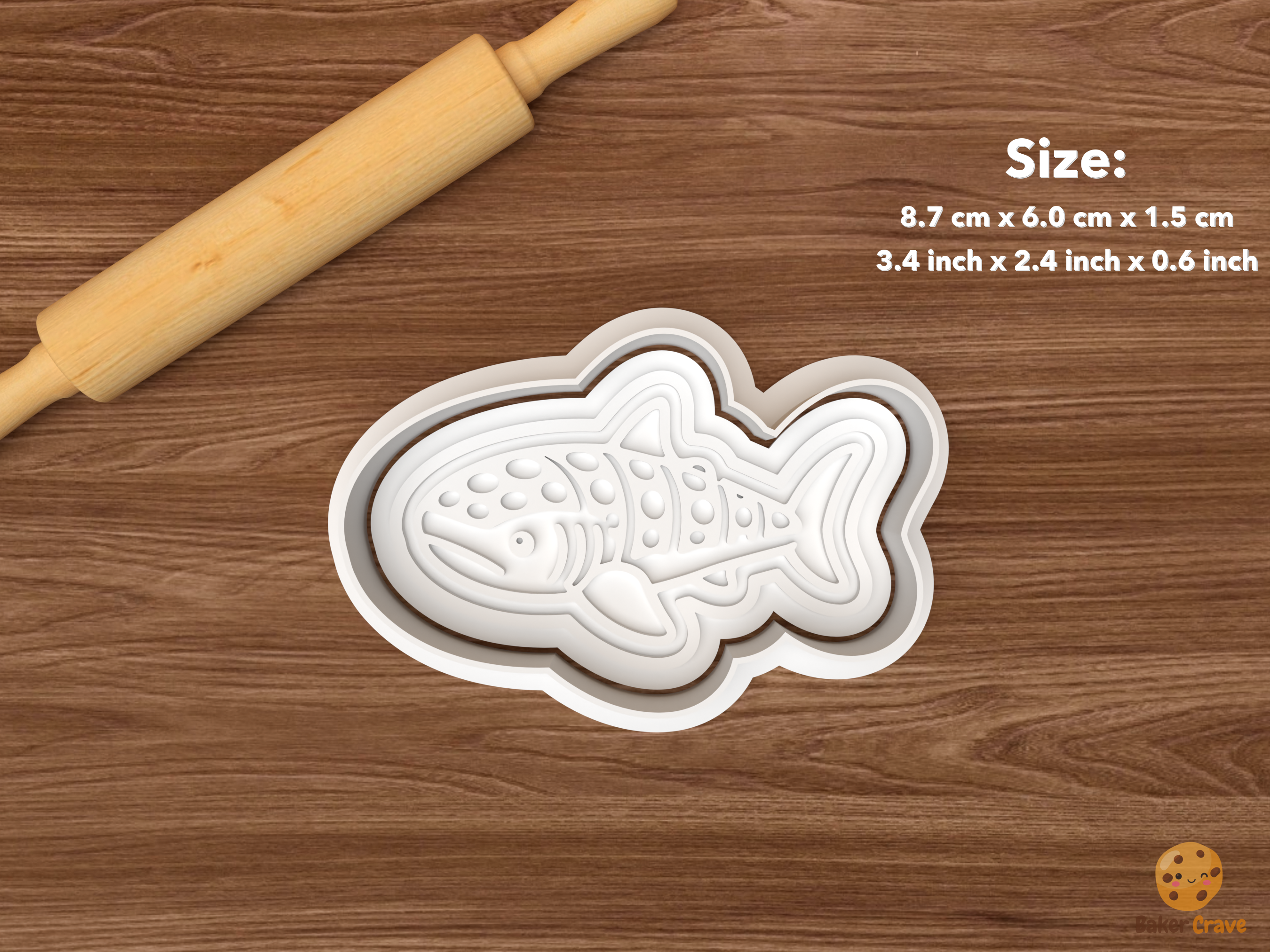 Whale Shark Cookie Cutter Set STL File - single small whale shark side profile