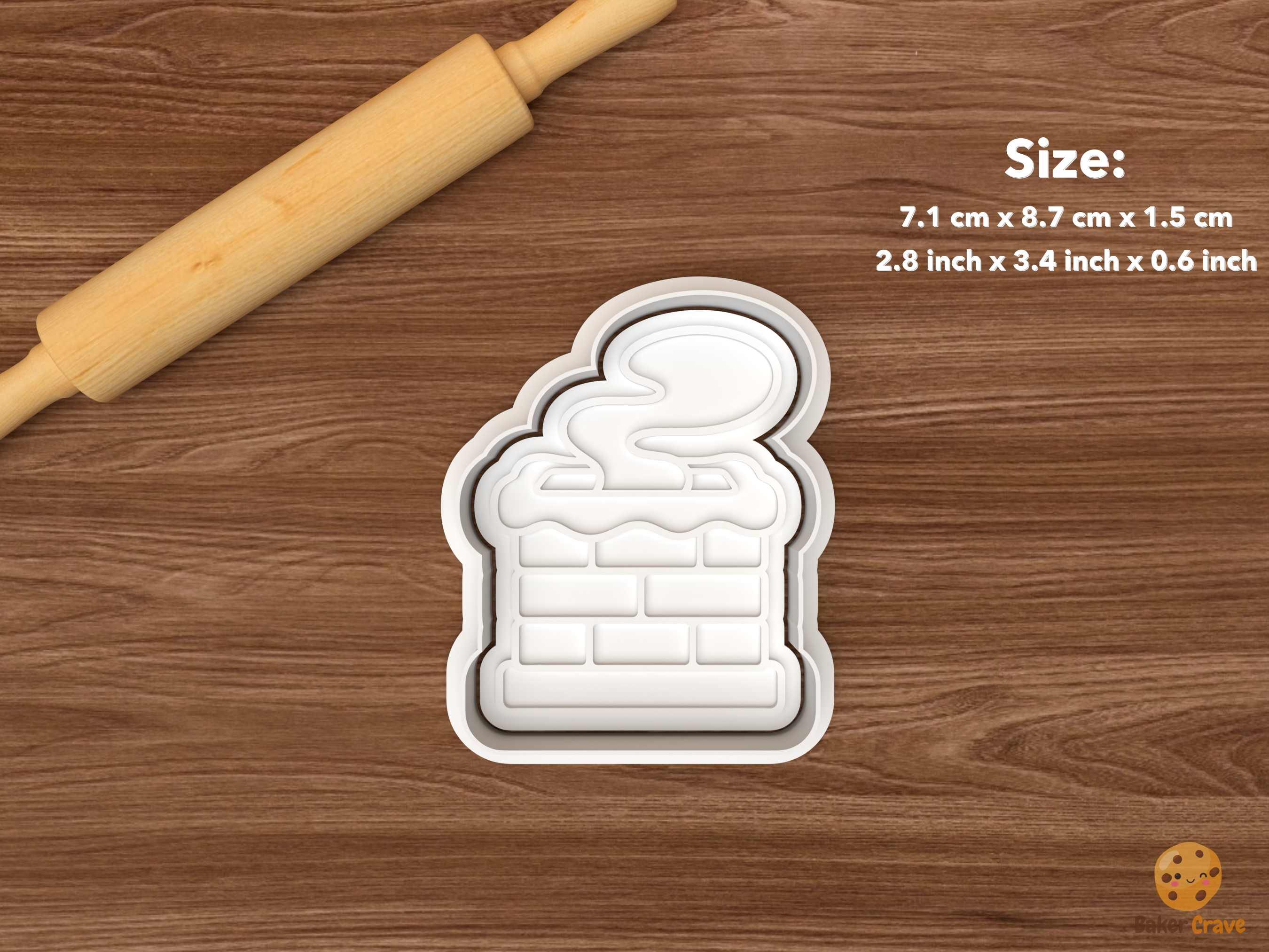 Christmas Chimney Collection Cookie Cutter Set STL File - single smoking chimney