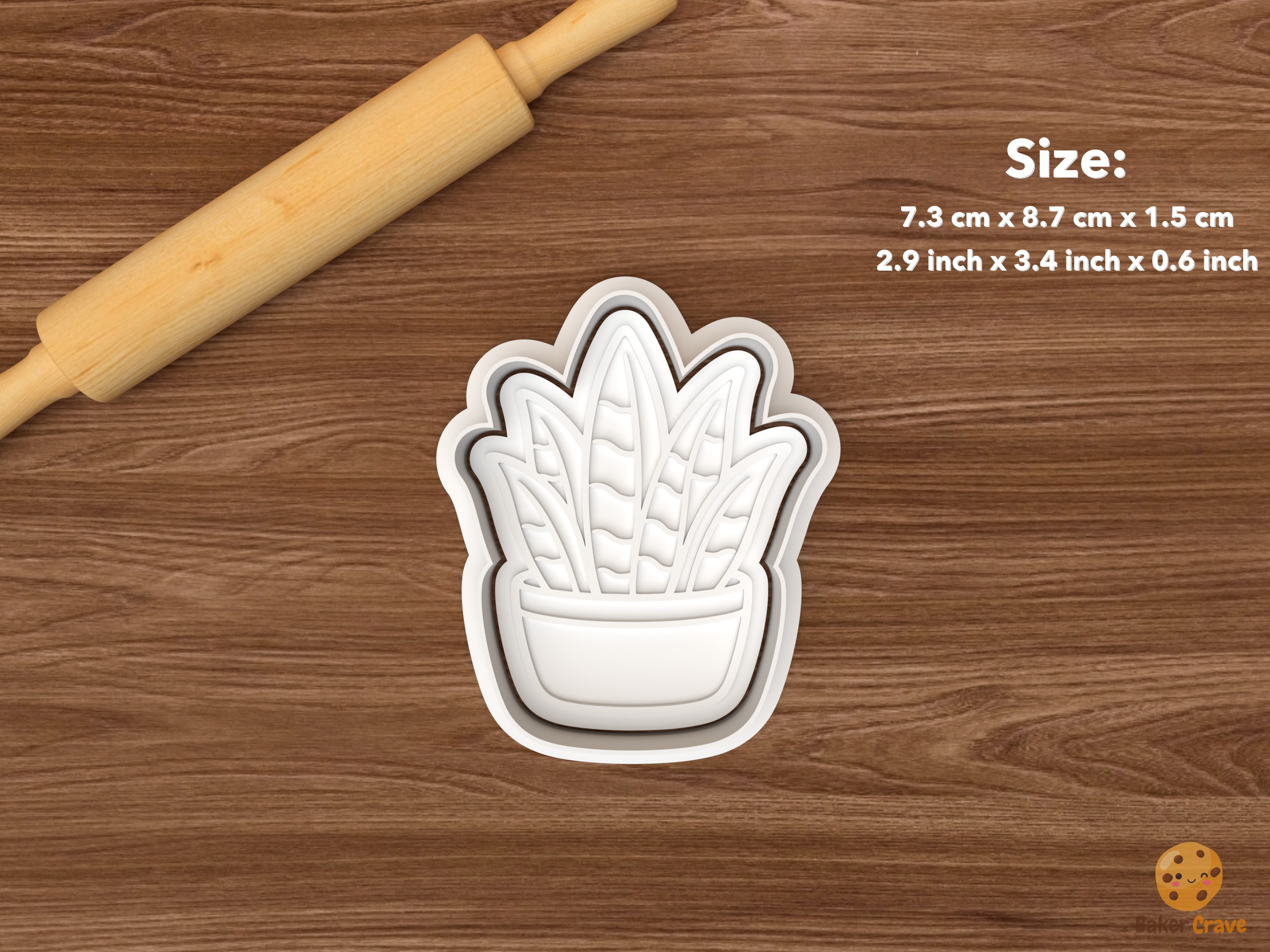 Houseplant Cookie Cutter Set STL File - single snake plant
