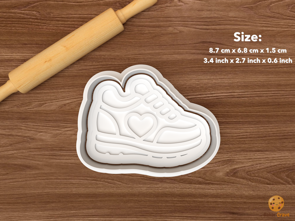 Healthy Heart Cookie Cutter Set STL File - single sneaker with heart