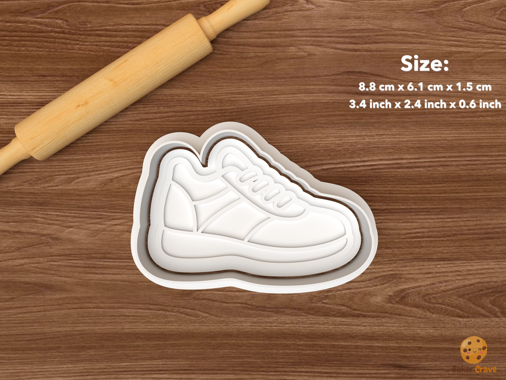 Cheerleading Pom Cookie Cutter Set STL File - single sneaker