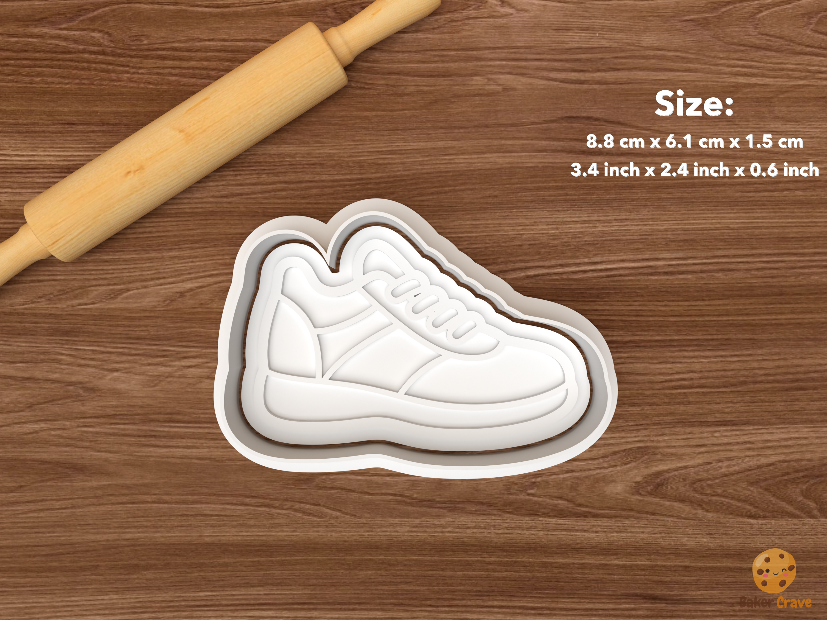 Cheerleading Pom Cookie Cutter Set STL File - single sneaker
