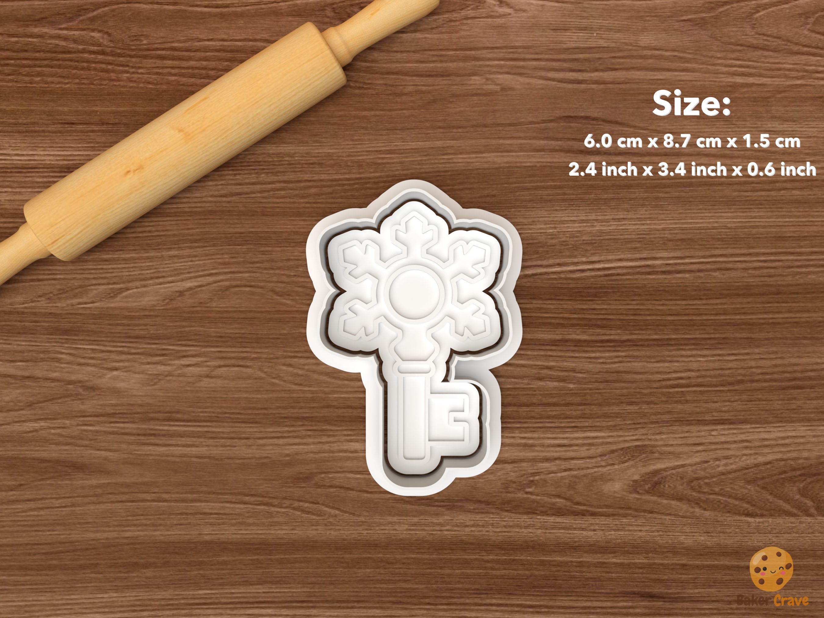 Santa Key Tradition Cookie Cutter Set STL File - single snowflake