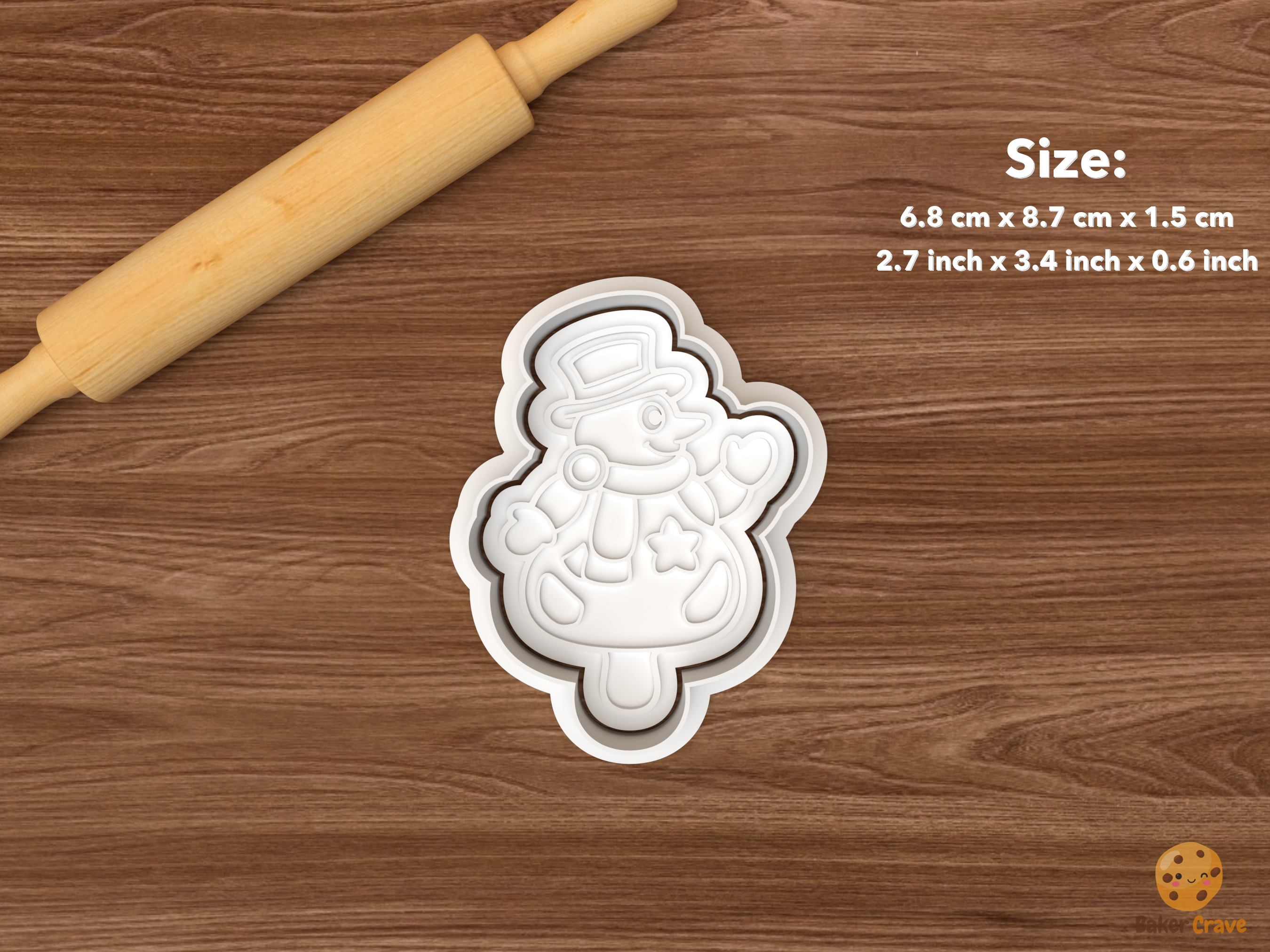Christmas Shadow Puppet Show Cookie Cutter Set STL File - single snowman puppet