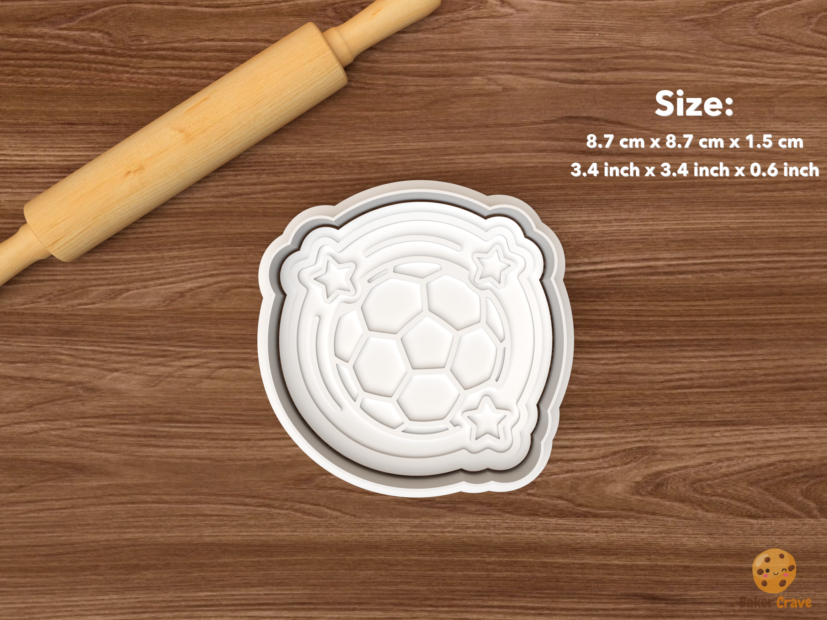 Soccer Birthday Cookie Cutter Set STL File - single soccer ball badge