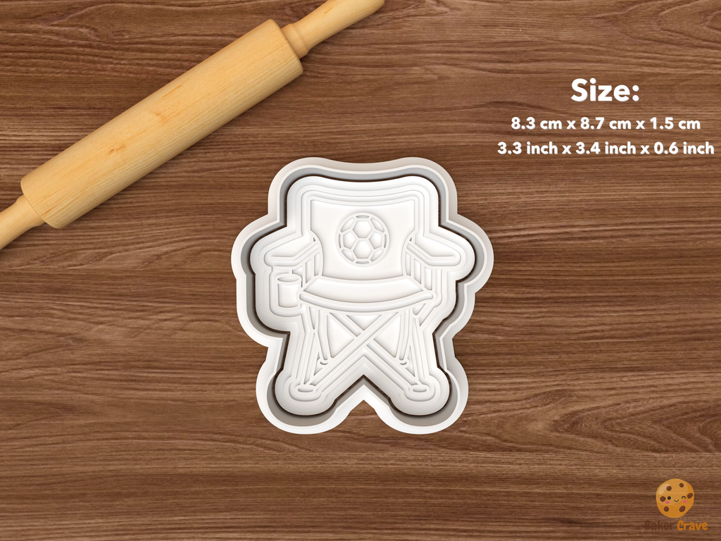 Soccer Game Day Cookie Cutter Set STL File - single soccer fan chair