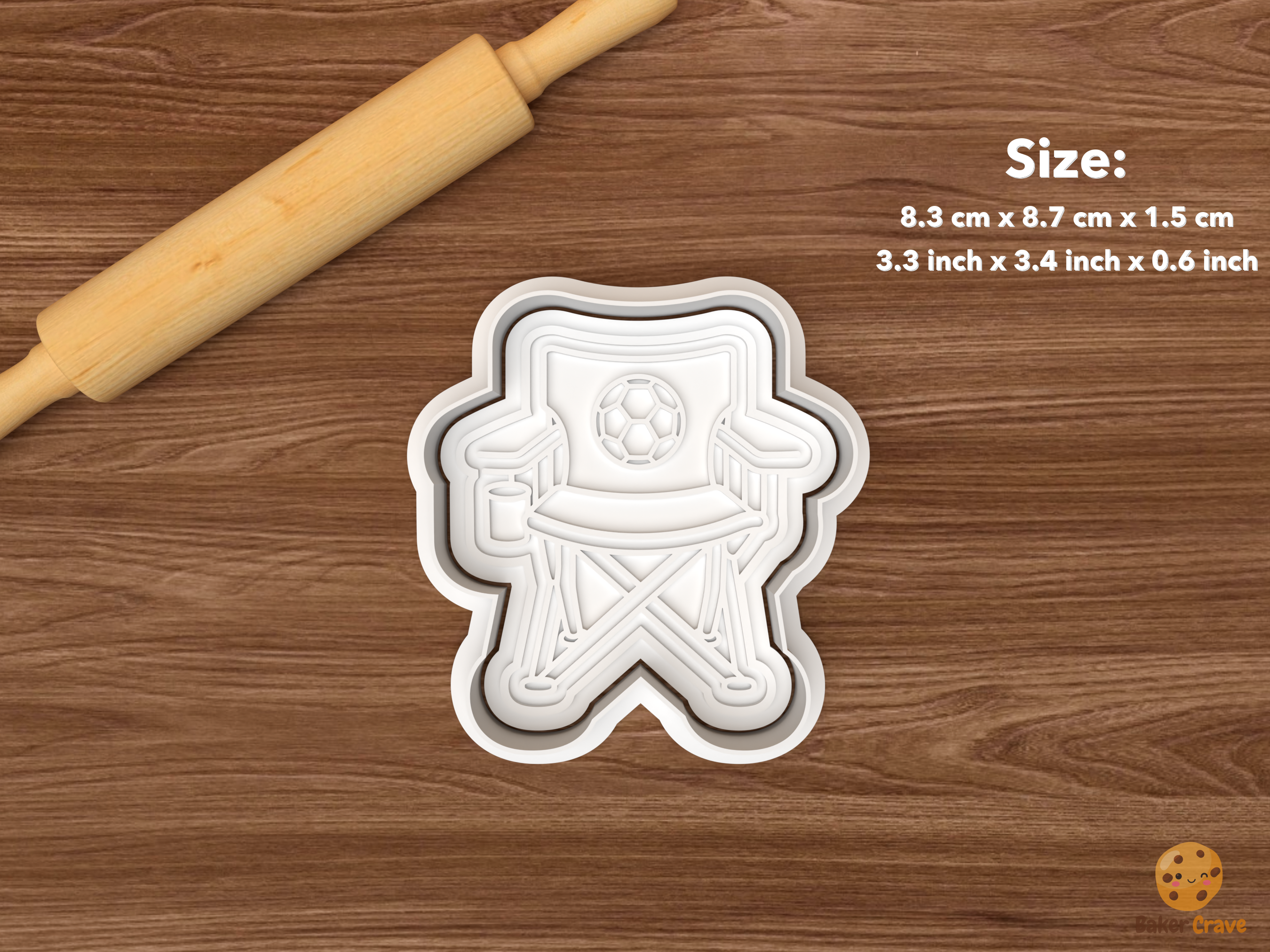 Soccer Game Day Cookie Cutter Set STL File - single soccer fan chair