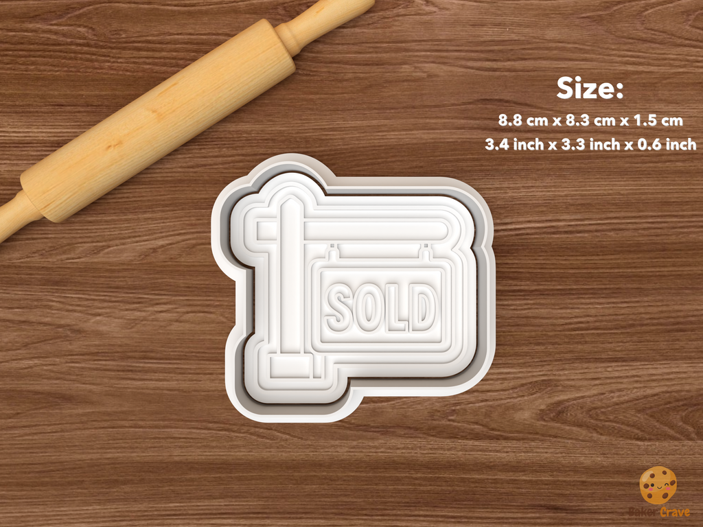 Real Estate Closing Cookie Cutter Set STL File - single sold sign
