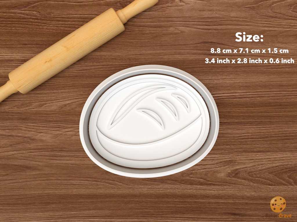 Sourdough Starter Cookie Cutter Set STL File - single sourdough bread loaf