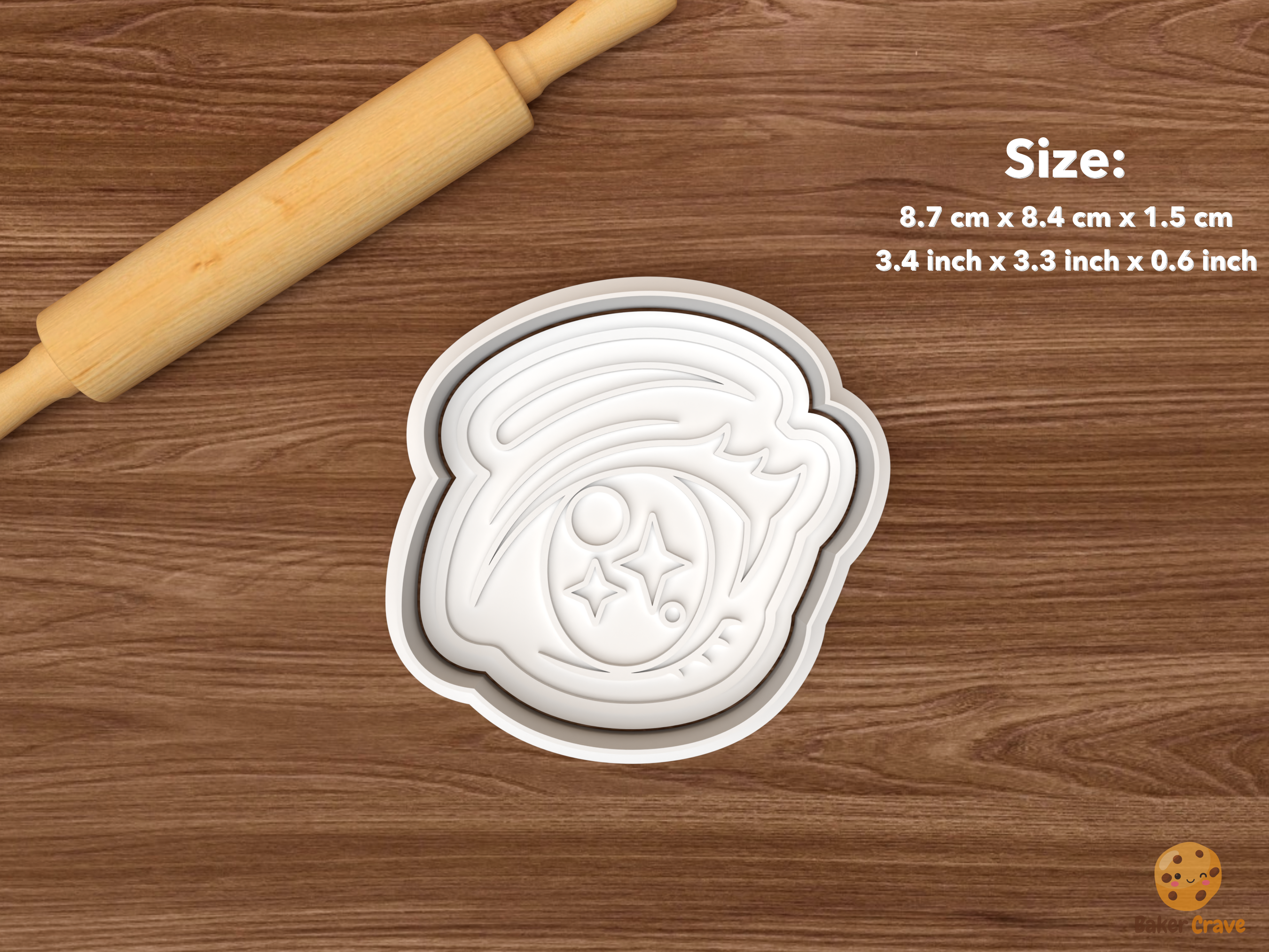 Kawaii Anime Cookie Cutter Set STL File - single sparkly anime eye