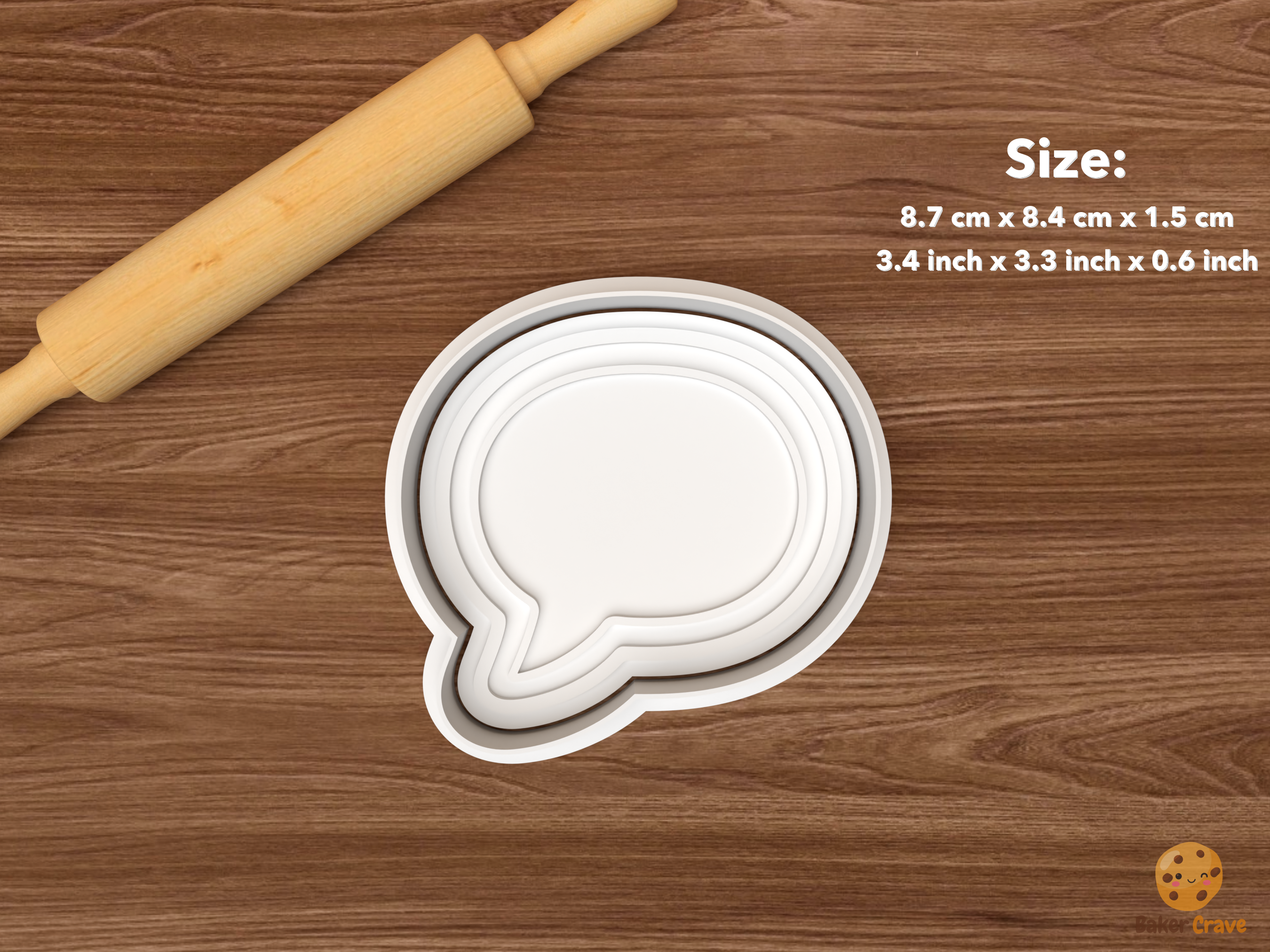 Speech Therapy Cookie Cutter Set STL File - single speech bubble
