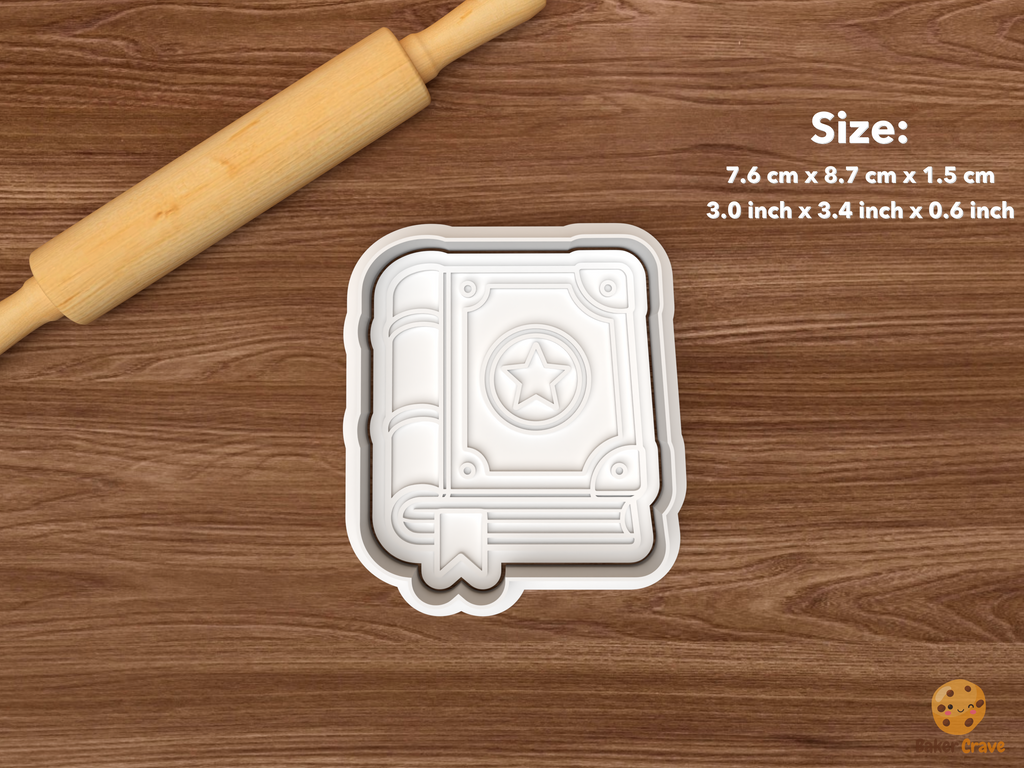 Magic Wizard Cookie Cutter Set STL File - single spell book