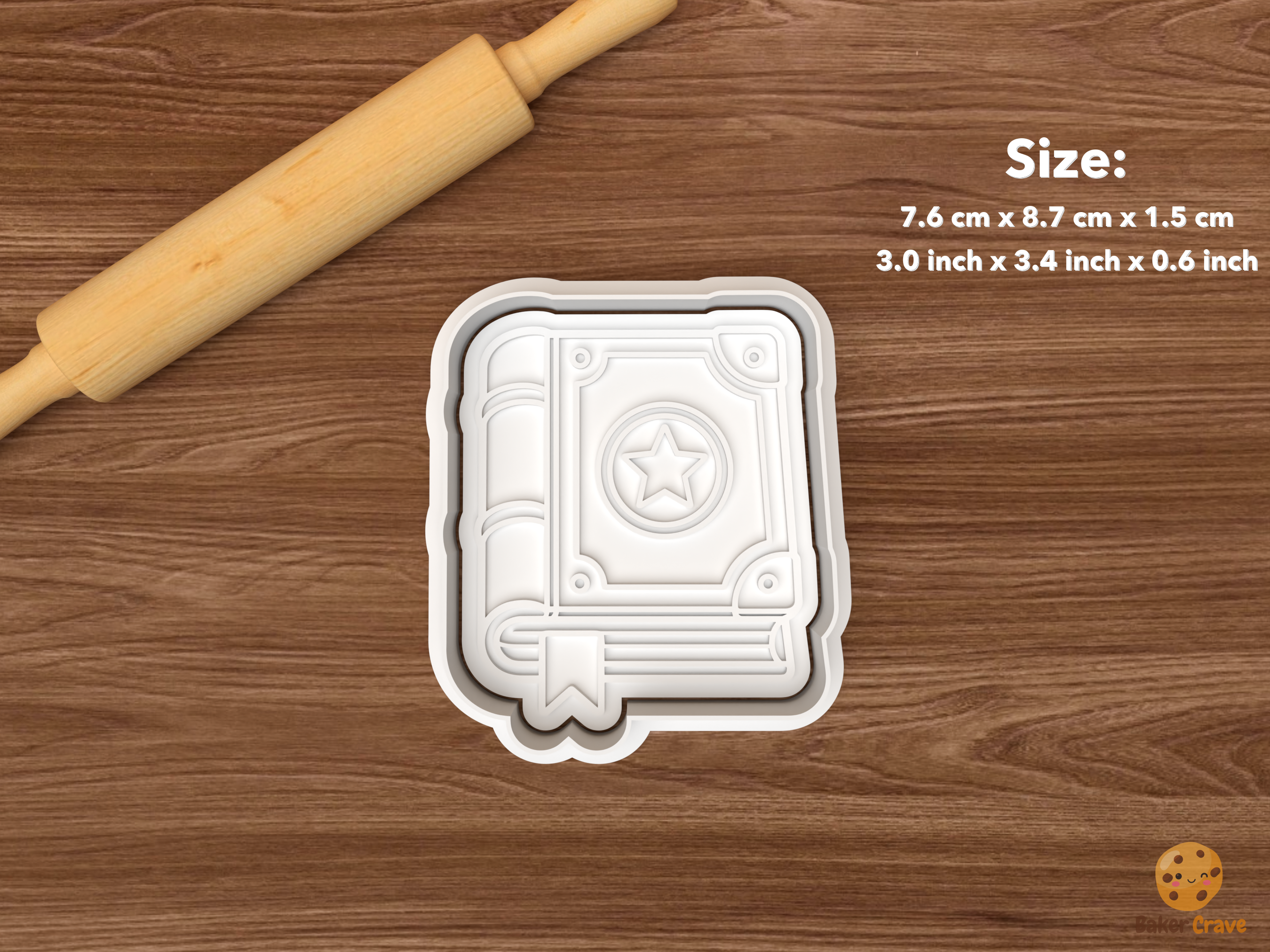 Magic Wizard Cookie Cutter Set STL File - single spell book