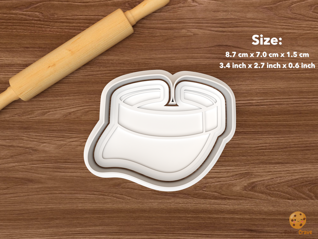 Pickleball Cookie Cutter Set STL File - single sports visor
