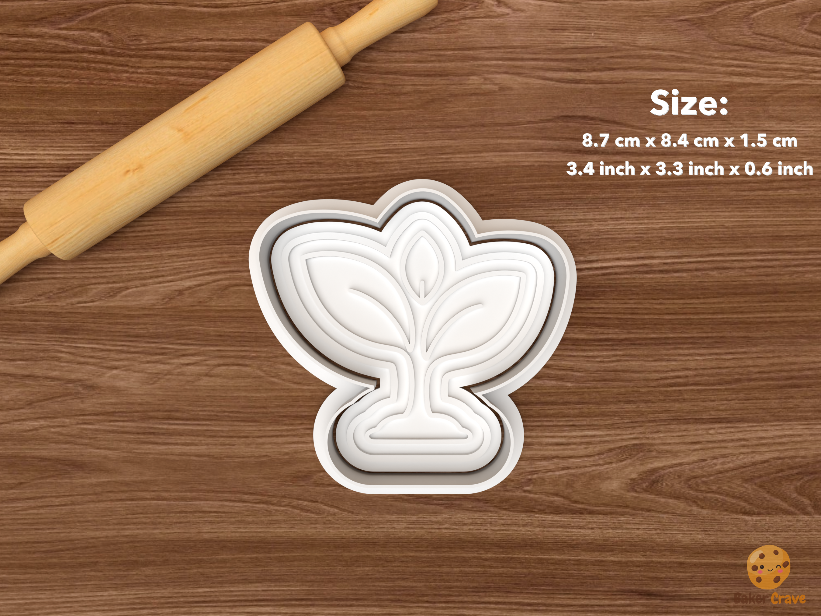Plant Lover Cookie Cutter Set STL File - single sprout