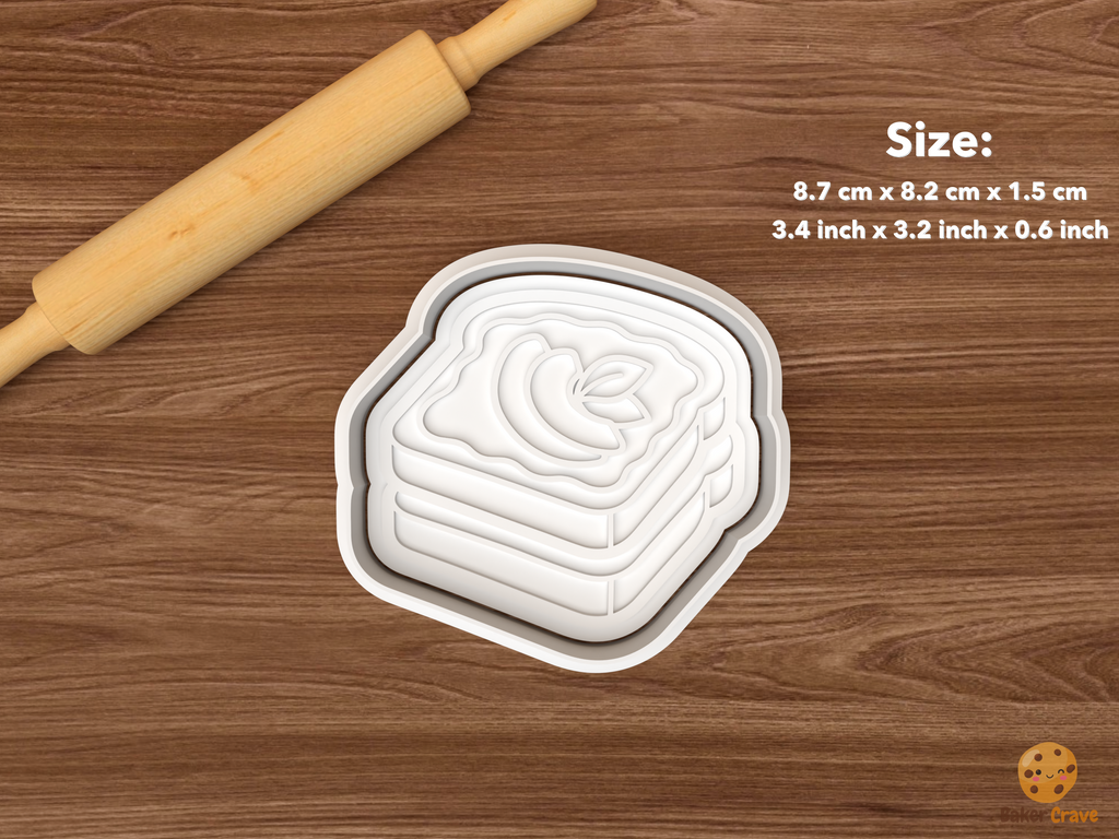 Avocado Toast Brunch Cookie Cutter Set STL File - single stacked avocado toast