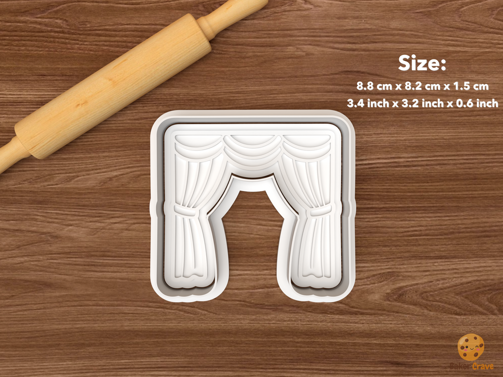 Theater Night Cookie Cutter Set STL File - single stage curtains