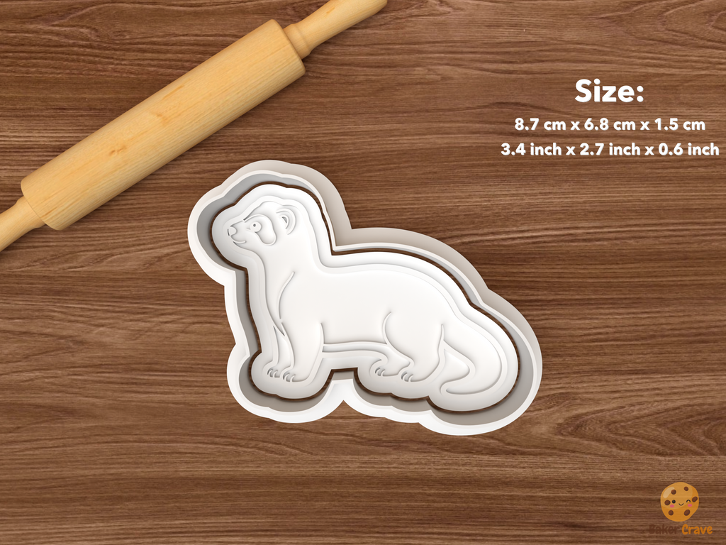 Ferret Cookie Cutter Set STL File - single standing ferret